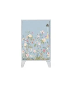 RNT By Really Nice Things Table De Chevet En Pin Massif Avec Imprimé Floral Bleu