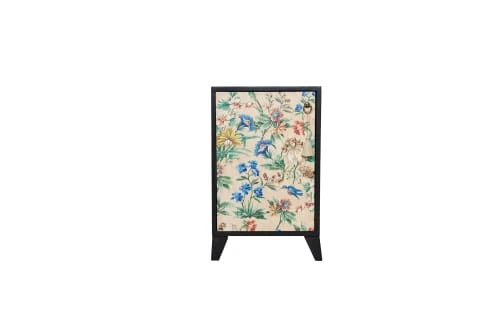 RNT By Really Nice Things Table De Chevet En Pin Massif Avec Imprimé Floral. 3 RNT By Really Nice Things Table De Chevet En Pin Massif Avec Imprimé Floral.