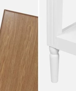 Alice's Garden Table De Chevet En Placage Frêne, Blanc Et Bois -Boutique Maisons du Monde table de chevet en placage frene blanc et bois 5