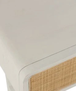 Meubles & Design Table De Chevet En Rotin Et Bois Blanc -Boutique Maisons du Monde table de chevet en rotin et bois blanc 5