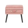 Beliani Table De Chevet En Velours Côtelé Rose 2 Beliani Table De Chevet En Velours Côtelé Rose -Boutique Maisons du Monde table de chevet en velours cotele rose