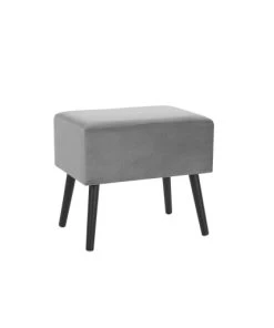 Beliani Table De Chevet En Velours Gris -Boutique Maisons du Monde table de chevet en velours gris 4