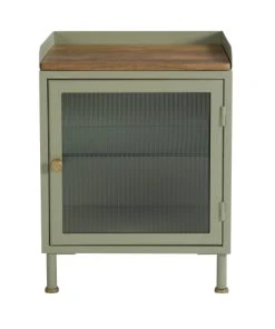 Rendez Vous Déco Table De Chevet En Verre, Métal Et Bois 1 Porte