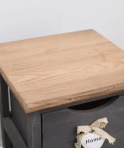 Mobili Rebecca Table De Chevet étroit Avec 2 Tiroirs En Bois Brun Et Gris -Boutique Maisons du Monde table de chevet etroit avec 2 tiroirs en bois brun et gris 3