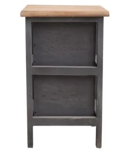 Mobili Rebecca Table De Chevet étroit Avec 2 Tiroirs En Bois Brun Et Gris -Boutique Maisons du Monde table de chevet etroit avec 2 tiroirs en bois brun et gris 5