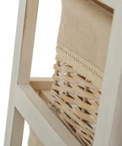 Unimasa Table De Chevet étroite Bois 1 Tiroir + 3 Paniers 26x32x81cm -Boutique Maisons du Monde table de chevet etroite bois 1 tiroir 3 paniers 26x32x81cm 3