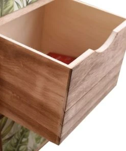 Mobili Rebecca Table De Chevet Florale 3 Tiroirs En Bois Marron Et Vert -Boutique Maisons du Monde table de chevet florale 3 tiroirs en bois marron et vert 5