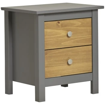 HOMN Table De Chevet Blanc 2 Tiroirs, Fabriqué En Bois De Pin Massif 8 HOMN Table De Chevet Blanc 2 Tiroirs, Fabriqué En Bois De Pin Massif – Image 6