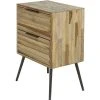 Vivabita Table De Chevet Industriel 2 Tiroirs En Teck