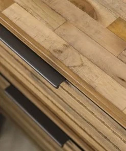 Vivabita Table De Chevet Industriel 2 Tiroirs En Teck -Boutique Maisons du Monde table de chevet industriel 2 tiroirs en teck 3