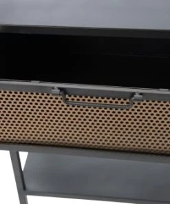 HELLIN Table De Chevet Industriel En Métal 1 Tiroir 1 Tablette -Boutique Maisons du Monde table de chevet industriel en metal 1 tiroir 1 tablette 1