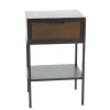 HELLIN Table De Chevet Industriel En Métal 1 Tiroir 1 Tablette