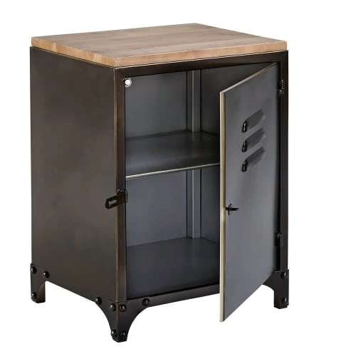 Maisons Du Monde Table De Chevet Industrielle En Métal Et Bois De Sapin 5 Maisons Du Monde Table De Chevet Industrielle En Métal Et Bois De Sapin – Image 3