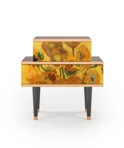 Storyz Table De Chevet Jaune 2 Tiroirs L 58 Cm