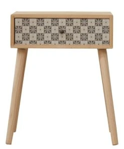 Mobili Rebecca Table De Chevet Majolique Avec 1 Tiroir Bois Marron