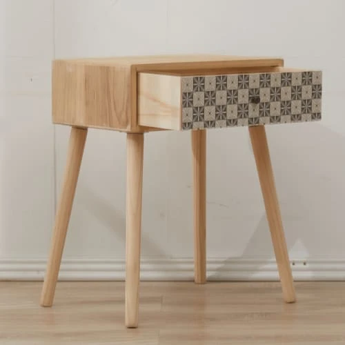 Mobili Rebecca Table De Chevet Majolique Avec 1 Tiroir Bois Marron 7 Mobili Rebecca Table De Chevet Majolique Avec 1 Tiroir Bois Marron – Image 5