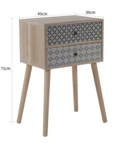 Mobili Rebecca Table De Chevet Majolique Avec 2 Tiroirs En Bois Marron -Boutique Maisons du Monde table de chevet majolique avec 2 tiroirs en bois marron 2