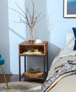 RED DECO Table De Chevet Médium MDF Marron H58CM -Boutique Maisons du Monde table de chevet medium mdf marron h58cm 3