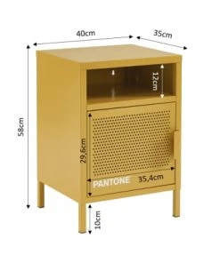Pantone Table De Chevet Métal Jaune Moutarde L40cm -Boutique Maisons du Monde table de chevet metal jaune moutarde l40cm 2