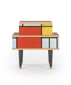 Storyz Table De Chevet Multicolore 2 Tiroirs L 58 Cm