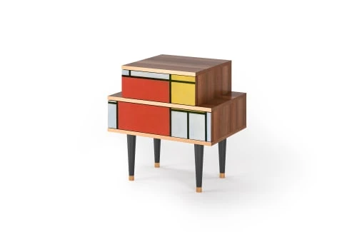 Storyz Table De Chevet Multicolore 2 Tiroirs L 58 Cm 5 Storyz Table De Chevet Multicolore 2 Tiroirs L 58 Cm – Image 3