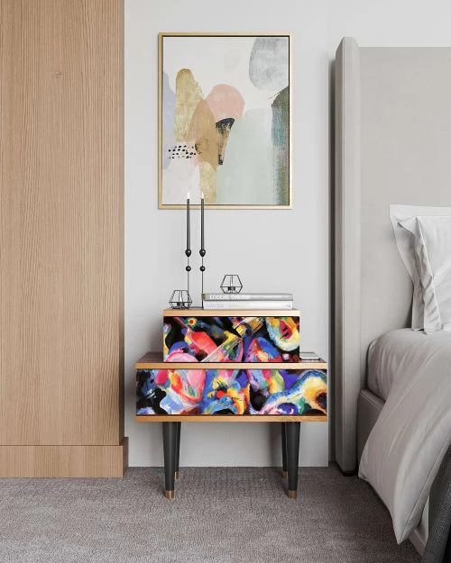 Storyz Table De Chevet Multicolore 2 Tiroirs L 58 Cm 4 Storyz Table De Chevet Multicolore 2 Tiroirs L 58 Cm – Image 2