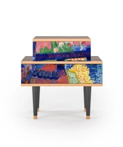 Storyz Table De Chevet Multicolore 2 Tiroirs L 58 Cm