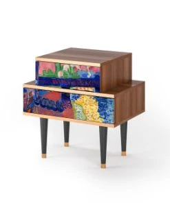 Storyz Table De Chevet Multicolore 2 Tiroirs L 58 Cm -Boutique Maisons du Monde table de chevet multicolore 2 tiroirs l 58 cm 50