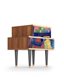 Storyz Table De Chevet Multicolore 2 Tiroirs L 58 Cm -Boutique Maisons du Monde table de chevet multicolore 2 tiroirs l 58 cm 51