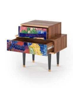 Storyz Table De Chevet Multicolore 2 Tiroirs L 58 Cm -Boutique Maisons du Monde table de chevet multicolore 2 tiroirs l 58 cm 53