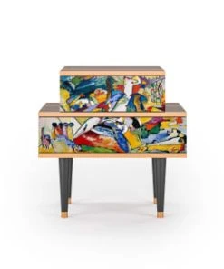 Storyz Table De Chevet Multicolore 2 Tiroirs L 58 Cm