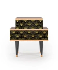 Storyz Table De Chevet Noir 2 Tiroirs L 58 Cm