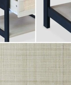 Alice's Garden Table De Chevet Noir Et Cannage 40 X 40 X 48cm -Boutique Maisons du Monde table de chevet noir et cannage 40 x 40 x 48cm 5