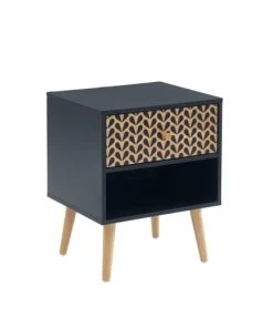 Baita Table De Chevet Noir Et Effet Bois 1 Tiroir -Boutique Maisons du Monde table de chevet noir et effet bois 1 tiroir 5