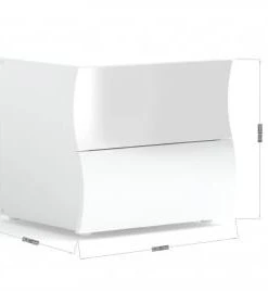 Dmora Table De Chevet Ondulée Effet Bois Blanc Brillant -Boutique Maisons du Monde table de chevet ondulee effet bois blanc brillant 3