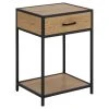 TOILINUX Table De Chevet Ou D'appoint 1 étagère Et Un Tiroir En Mdf Et Métal -Boutique Maisons du Monde table de chevet ou d appoint 1 etagere et un tiroir en mdf et metal