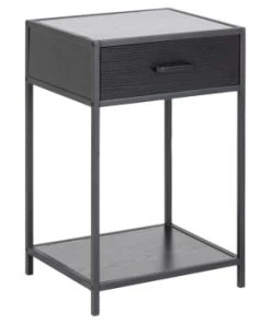 TOILINUX Table De Chevet Ou D'appoint 1 étagère Et Un Tiroir En Mdf Et Métal -Boutique Maisons du Monde table de chevet ou d appoint 1 etagere et un tiroir en mdf et metal sireine