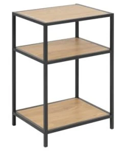 TOILINUX Table De Chevet Ou D'appoint 2 étagères En Mdf Et Métal Noir -Boutique Maisons du Monde table de chevet ou d appoint 2 etageres en mdf et metal beige sireine