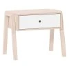 CALICOSY Table De Chevet Ou Tabouret 1 Tiroir - Blanc Et Beige