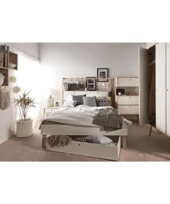 CALICOSY Table De Chevet Ou Tabouret 1 Tiroir - Blanc Et Beige -Boutique Maisons du Monde table de chevet ou tabouret 1 tiroir blanc et beige 5