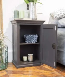 Passage Vernet Table De Chevet Parisienne En Pin Gris -Boutique Maisons du Monde table de chevet parisienne en pin gris 2