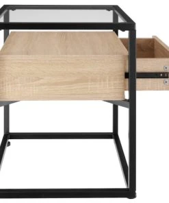 Tectake Table De Chevet Preston 43x45x54,5cm Bois Clair Industriel, Chêne -Boutique Maisons du Monde table de chevet preston 43x45x54 5cm bois clair industriel chene 5