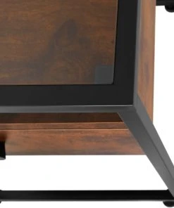 Tectake Table De Chevet Preston 43x45x54,5cm Bois Foncé Industriel -Boutique Maisons du Monde table de chevet preston 43x45x54 5cm bois fonce industriel 3