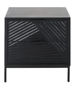 Maisons Du Monde Table De Chevet Professionnelle En Manguier Massif Et Métal Noirs