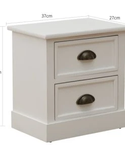 Mobili Rebecca Table De Chevet Rectangulaire Avec 2 Tiroirs En MDF Blanc -Boutique Maisons du Monde table de chevet rectangulaire avec 2 tiroirs en mdf blanc 2