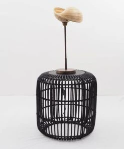 HYDILE Table De Chevet Ronde En Rotin Et En Teck -Boutique Maisons du Monde table de chevet ronde en rotin et en teck 3