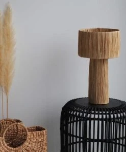 HYDILE Table De Chevet Ronde En Rotin Et En Teck -Boutique Maisons du Monde table de chevet ronde en rotin et en teck 4