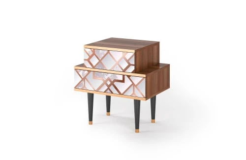 Storyz Table De Chevet Rose Clair 2 Tiroirs L 58 Cm 5 Storyz Table De Chevet Rose Clair 2 Tiroirs L 58 Cm â Image 3