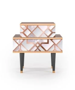 Storyz Table De Chevet Rose Clair 2 Tiroirs L 58 Cm