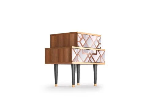 Storyz Table De Chevet Rose Clair 2 Tiroirs L 58 Cm 6 Storyz Table De Chevet Rose Clair 2 Tiroirs L 58 Cm â Image 4